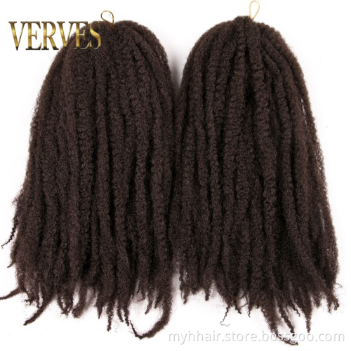 VERVES Afro Kinky Braiding Hair 24 inch Synthetic Crochet Marly Braids Hair extensions Natural black ombre Soft Hair